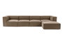 Atelier Del Sofa Sora Sofá Esquinero con Pouf - Marrón